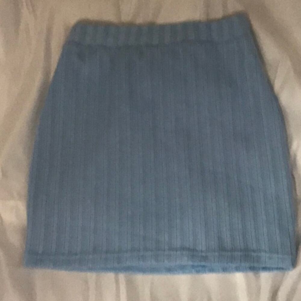 SHEIN Blue Mini Skirt S Classic Preppy Casual Cozycore Pastel Twee Winter Fall